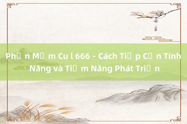 Phần Mềm Cu l 666 - Cách Tiếp Cận Tính Năng và Tiềm Năng Phát Triển