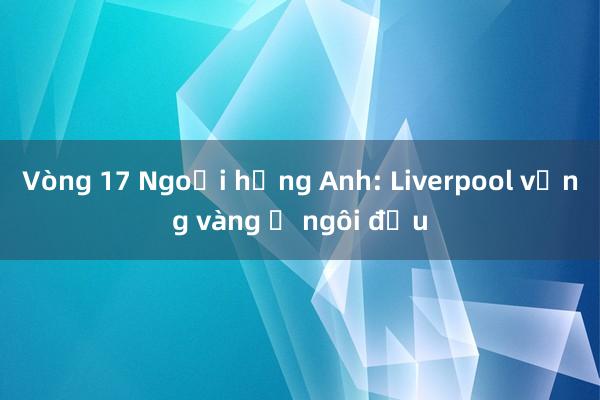 Vòng 17 Ngoại hạng Anh: Liverpool vững vàng ở ngôi đầu