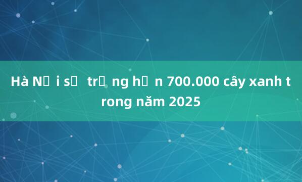 Hà Nội sẽ trồng hơn 700.000 cây xanh trong năm 2025