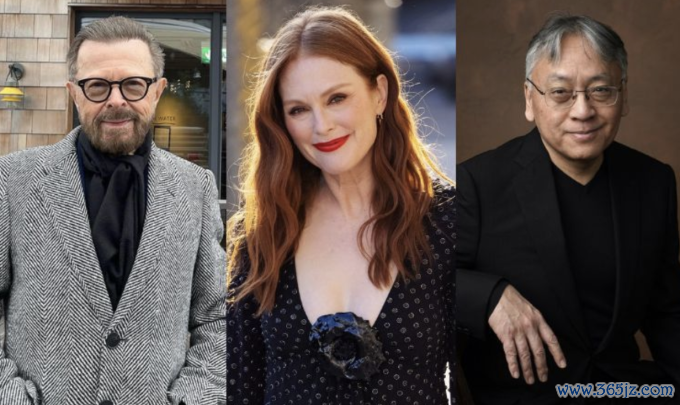 Từ trái qua: ca sĩ Björn Ulvaeus nhóm ABBA， diễn viên Julianne Moore và tác giả đoạt Nobel Văn học 2017 Kazuo Ishiguro có mặt trong danh sách người ký thư phản đối AI. Ảnh: AP/ Vanity Fair